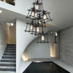 Retro Chandelier Lamp - Modern Iron Light Fixture