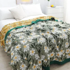 Retro Chinesische Baumwoll-Überwurfdecke - Stilvoller Sofa-Bettbezug