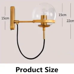 Retro Glass Ball Wall Lamp - Elegant Home Decor Lighting