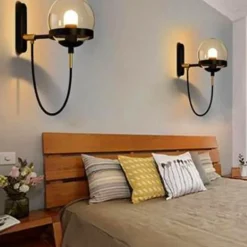 Retro Glass Ball Wall Lamp - Elegant Home Decor Lighting