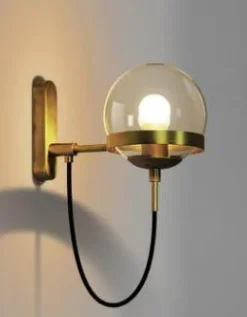Retro Glass Ball Wall Lamp - Elegant Home Decor Lighting