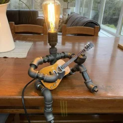 Retro Guitar Player Lamp - Music-Themed Home Decor