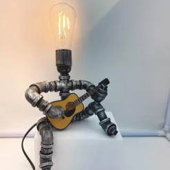 Retro Guitar Player Lamp - Music-Themed Home Decor