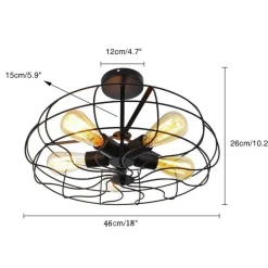 Retro Industrial Ceiling Light - 5-Light Vintage Pendant Fixture