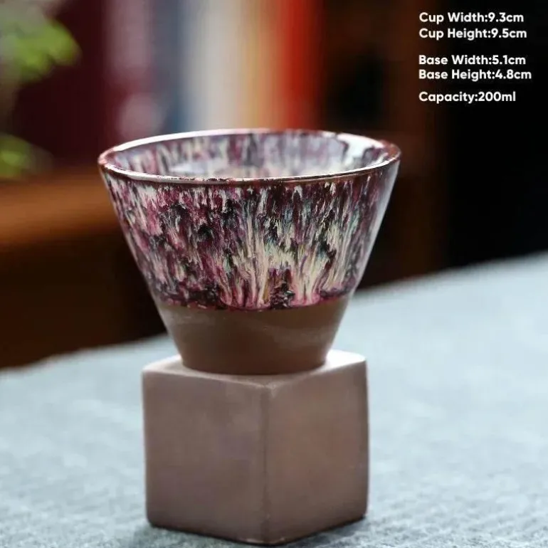 Retro Japanische Keramik-Kaffeetasse - Handgefertigte Teetasse aus Porzellan