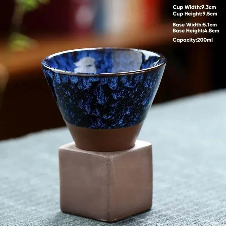 Retro Japanische Keramik-Kaffeetasse - Handgefertigte Teetasse aus Porzellan