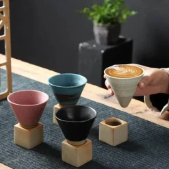 Retro Japanische Porzellantasse - Keramik Latte Tasse