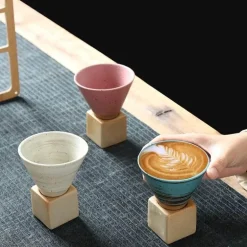 Retro Japanische Porzellantasse - Keramik Latte Tasse