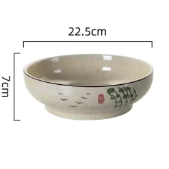 Retro Japanische Ramen-Schüssel - Keramik-Nudelsuppenteller 9-teilig