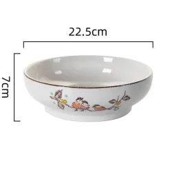 Retro Japanische Ramen-Schüssel - Keramik-Nudelsuppenteller 9-teilig