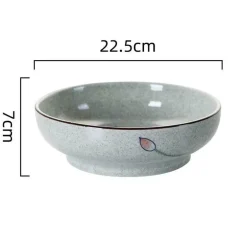 Retro Japanische Ramen-Schüssel - Keramik-Nudelsuppenteller 9-teilig