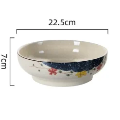 Retro Japanische Ramen-Schüssel - Keramik-Nudelsuppenteller 9-teilig