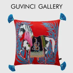 Retro Pferde Kissenbezug - Vintage Sofa Bett Dekor