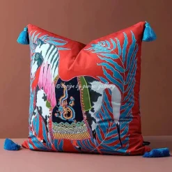 Retro Pferde Kissenbezug - Vintage Sofa Bett Dekor