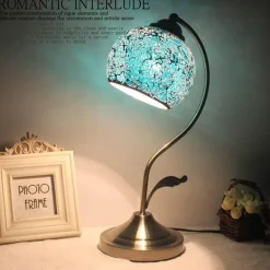 Retro Tiffany Tischlampe - Vintage Glasbeleuchtung