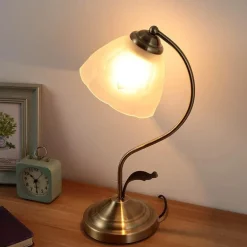 Retro Tiffany Tischlampe - Vintage Glasbeleuchtung