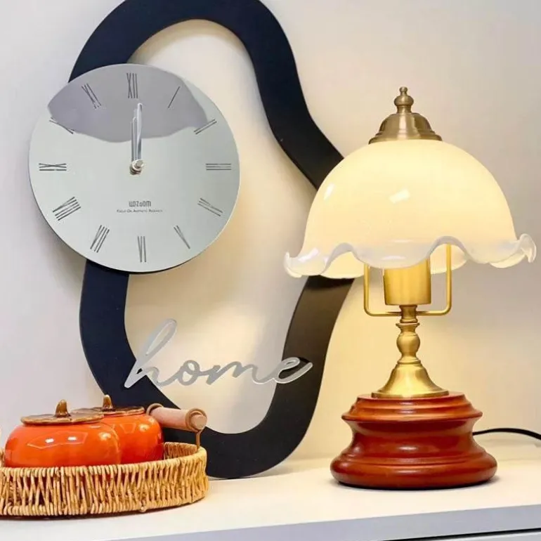 Retro Tischlampe - Vintage Glasierte Beleuchtung