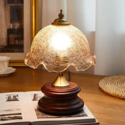 Retro Tischlampe - Vintage Glasierte Beleuchtung