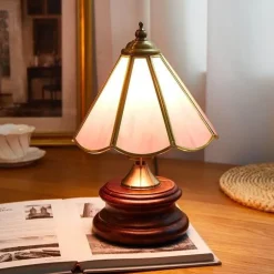 Retro Tischlampe - Vintage Glasierte Beleuchtung