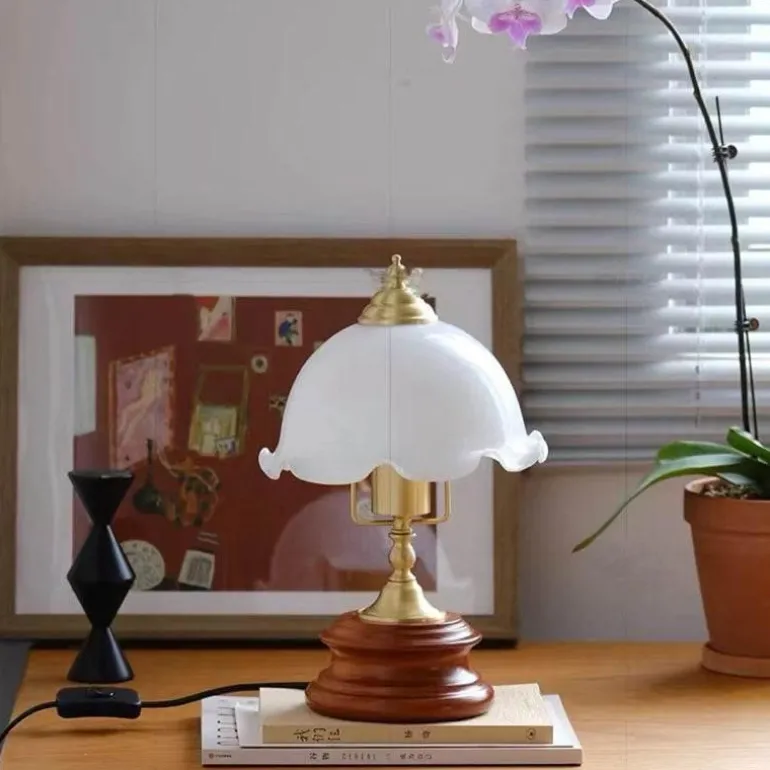 Retro Tischlampe - Vintage Glasierte Beleuchtung