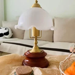 Retro Tischlampe - Vintage Glasierte Beleuchtung