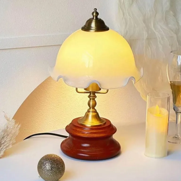 Retro Tischlampe - Vintage Glasierte Beleuchtung