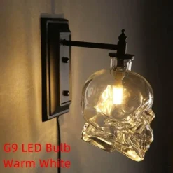 Retro Totenkopf Pendelleuchte - Vintage Glasleuchte