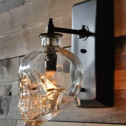 Retro Totenkopf Pendelleuchte - Vintage Glasleuchte