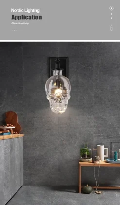 Retro Totenkopf Pendelleuchte - Vintage Glasleuchte