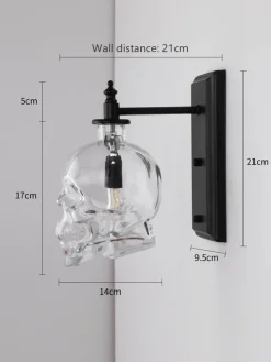 Retro Totenkopf Pendelleuchte - Vintage Glasleuchte