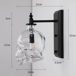 Retro Totenkopf Pendelleuchte - Vintage Glasleuchte