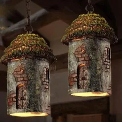 Retro Tree House Lamp - Vintage Hanging Light Fixture