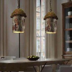 Retro Tree House Lamp - Vintage Hanging Light Fixture