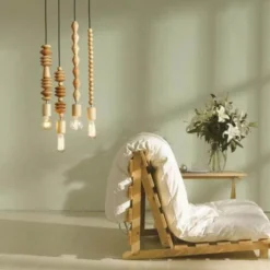 Retro Wooden Pendant Lamp - Nature-Inspired Lighting