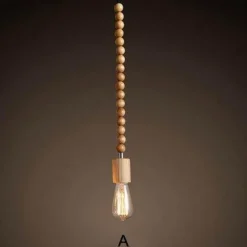 Retro Wooden Pendant Lamp - Nature-Inspired Lighting