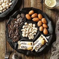 Retro-Essteller aus Keramik mit 4 Fächern – Geschirr für Obst, Snacks und Desserts