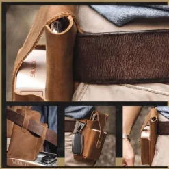 Retro-Gürteltasche aus Leder – Multifunktionaler Telefonhalter