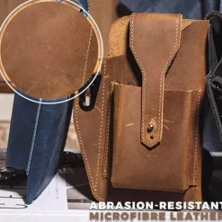 Retro-Gürteltasche aus Leder – Multifunktionaler Telefonhalter