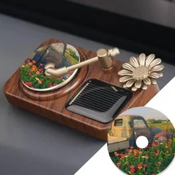 Retro-Plattenspieler-Auto-Lufterfrischer – rotierendes Solar-Design