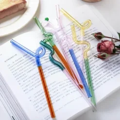 Rührstab mit Blumengriff aus Glas – Kaffee-Cocktail-Mixologie-Werkzeug