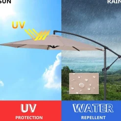 Riesiger Hängeschirm für den Außenbereich – UV-beständiger Terrassenschirm
