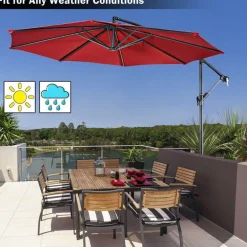 Riesiger Hängeschirm für den Außenbereich – UV-beständiger Terrassenschirm