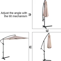 Riesiger Hängeschirm für den Außenbereich – UV-beständiger Terrassenschirm