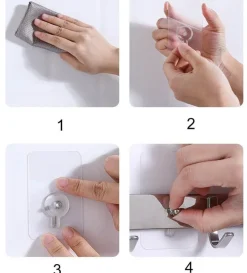 Robuste transparente selbstklebende Kleiderbügel – 10 Stück stanzfreie Wandhaken