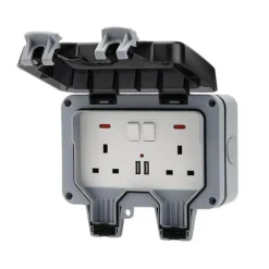 Robuste, wasserdichte Steckdosenabdeckung – Elektrischer Schutz im Außenbereich