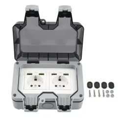 Robuste, wasserdichte Steckdosenabdeckung – Elektrischer Schutz im Außenbereich