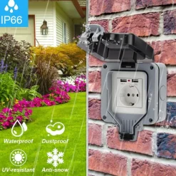 Robuste, wasserdichte Steckdosenabdeckung – Elektrischer Schutz im Außenbereich