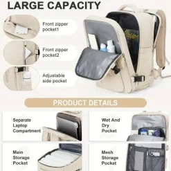 Robuster Reiserucksack, Laptop-Hülle, USB-Anschluss, Trolley-Hülle