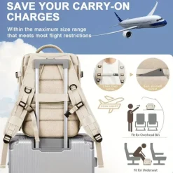 Robuster Reiserucksack, Laptop-Hülle, USB-Anschluss, Trolley-Hülle