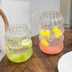 Robustes Wasserbecher-Set aus Glas – stilvolles, hitzebeständiges Trinkgeschirr für Kaffee, Tee und Saft